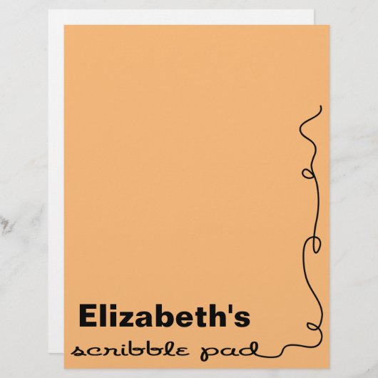 Personalized Orange Scribble Pad (Front/Back)
