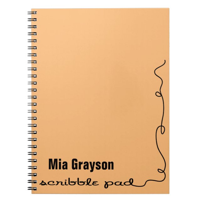 Personalized Orange Scribble Pad Notebook (Front)