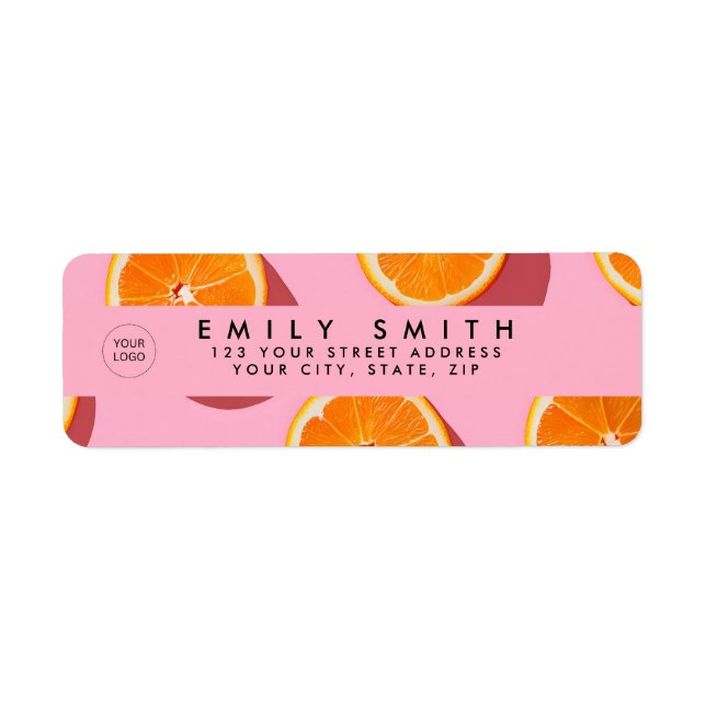 Personalized Orange Slice Pattern Label (Front)