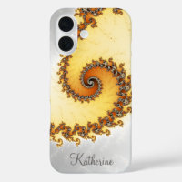 Personalized Orange Spiral Fractal