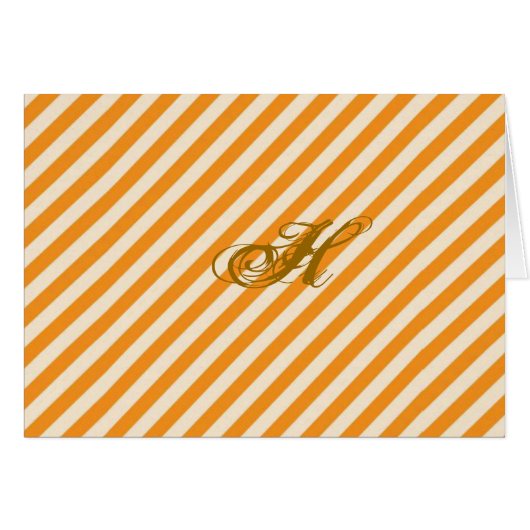 Personalized Orange Striped Cards (Front Horizontal)