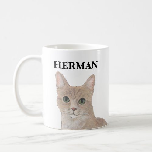 Personalized Orange Tabby Cat Beverage Coaster Coffee Mug
