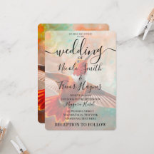 Personalized Orange Vibrant Hummingbird Wedding