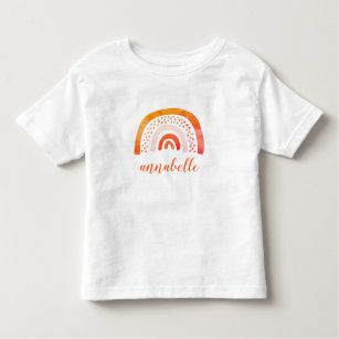 Personalized Orange Watercolor Rainbow Named Toddler T-shirt
