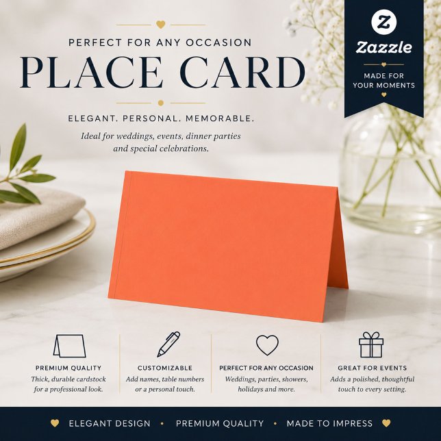 Personalized Orange Wedding Place Cards (Creator Uploaded)