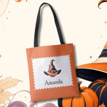 Personalized Orange Witch Hat
