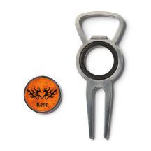 Personalized Orange with Black Tribal Heart