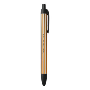Personalized Orange & Yellow Striped Ink Pen