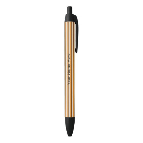 Personalized Orange & Yellow Striped Ink Pen