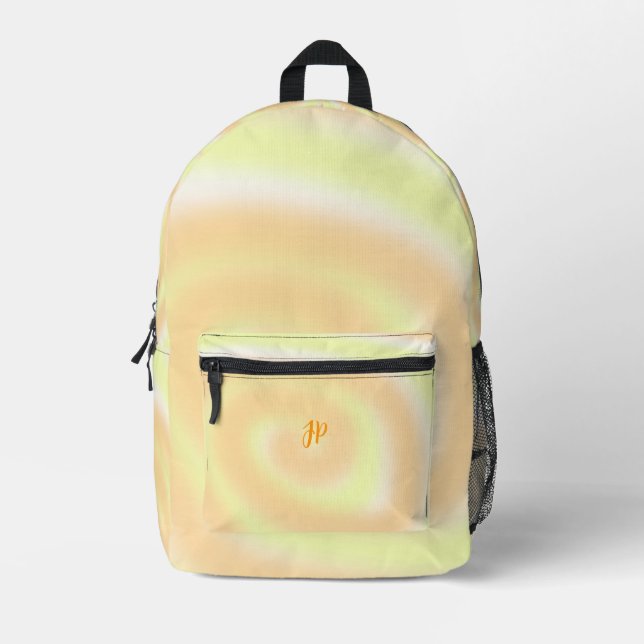 Personalized Orange Yellow Swirl Backpacks (Front)