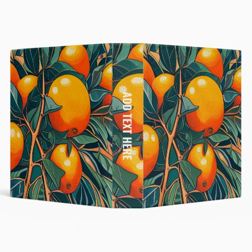 Personalized Oranges 3_Ring Binder