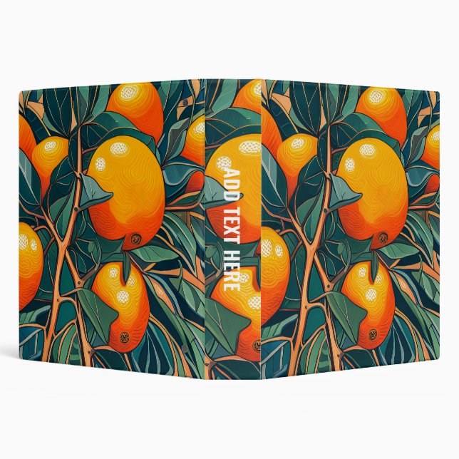 Personalized Oranges 3-Ring Binder (Background)
