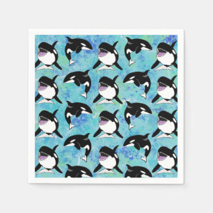 Personalized Orca Killer Whale Birthday Napkins
