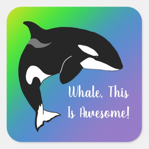 Personalized Orca Killer Whale  Square Sticker