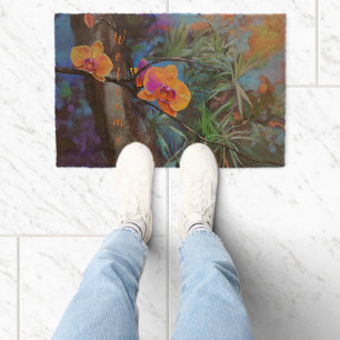 Personalized Orchid Coir Welcome Doormat Fiber Doormat