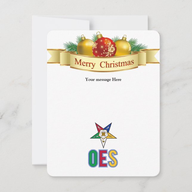 Personalized Order Of Eastern Star Christmas Card (Front)