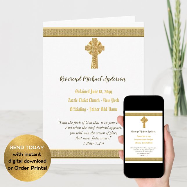Personalized ORDINATION Priest Pastor Deacon Nun Card (Creator Uploaded)