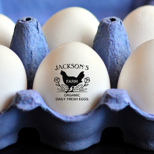 Personalized Organic Egg Rubber Stamp