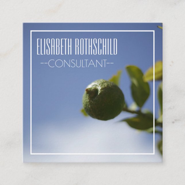 Personalized Organic Lemon Lime Business Card (Front)