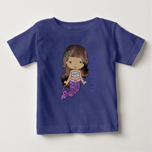 Personalized Organic Mermaid Baby One Piece Tshirt