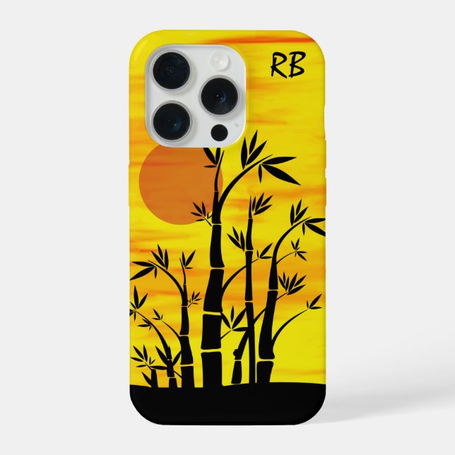Personalized Oriental Bamboo Sunset Iphone Case (Back)
