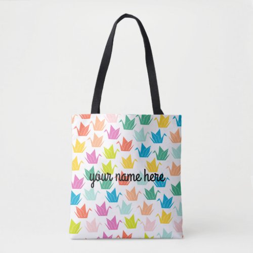 Personalized Origami Crane Tote Bag