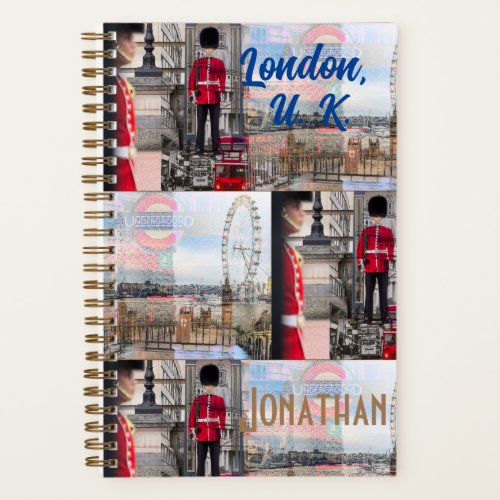 Personalized Original London UK Travel  Notebook