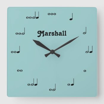 Personalized Original Music Note Clock by MarshallArtsInk at Zazzle