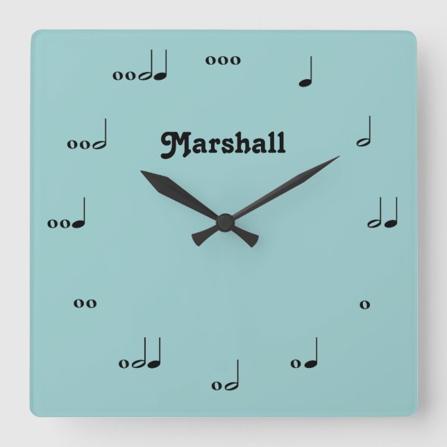 Personalized Original Music Note Clock (Front)