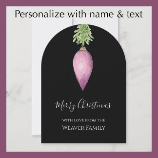 Personalized Original Watercolor Christmas Bauble Holiday Card