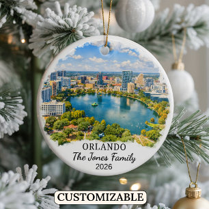 Personalized Orlando Ornament, Custom Florida Ceramic Ornament
