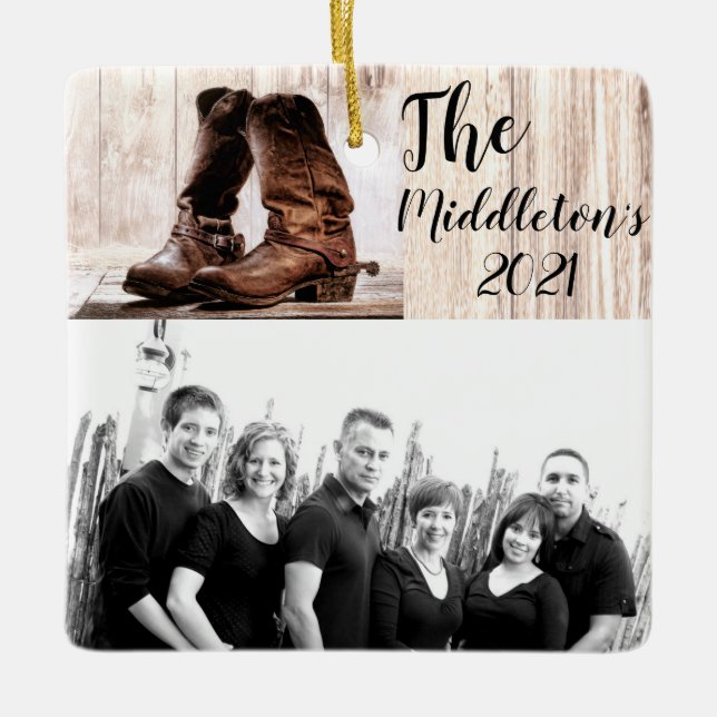 Personalized  Ornament boots country rustic we (Front)