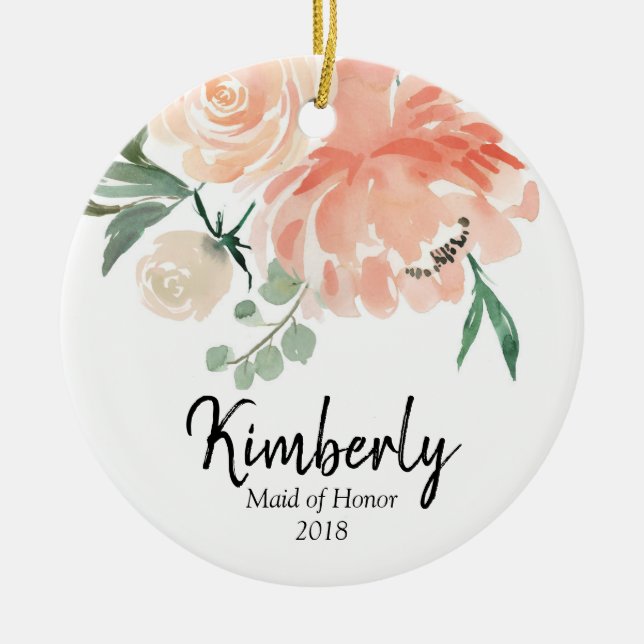 Personalized Ornament for Maid of Honor (Front)