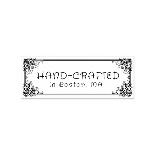 Personalized Ornate Hand_crafted Vintage Frame Rubber Stamp