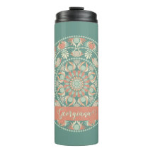 Personalized Ornate Retro Sage and Sand Mandala