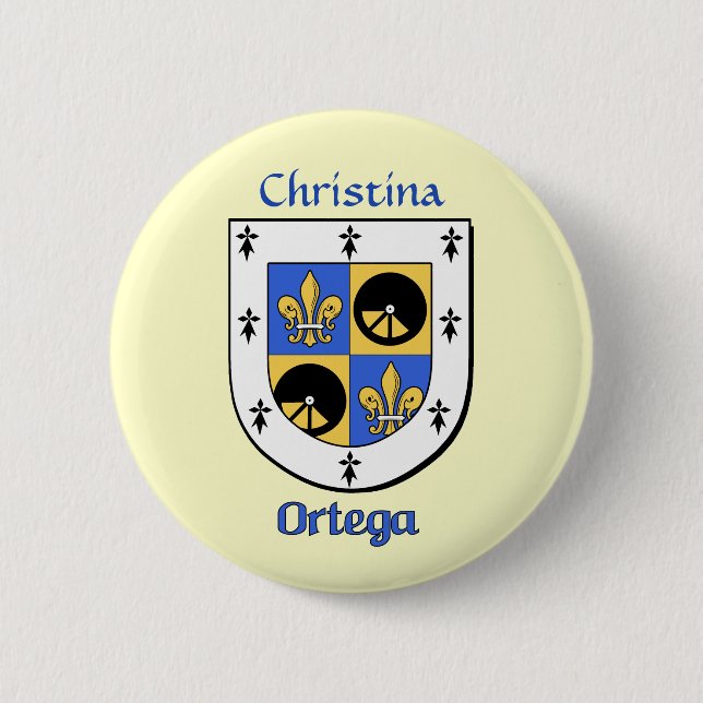 Personalized Ortega Historical Shield Button (Front)