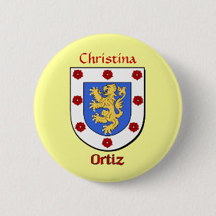 Personalized Ortiz Historical Shield Button