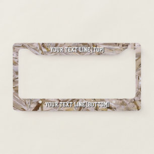 Personalized OSB Plywood Construc Style Print on a License Plate Frame