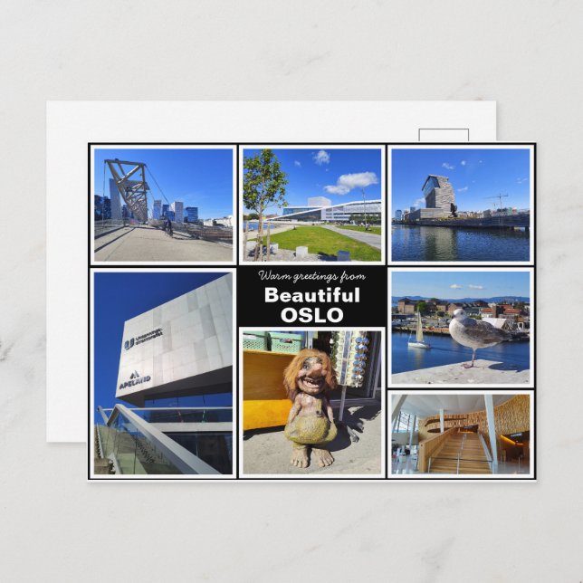Personalized,  Oslo collage, Norway Postcard (Front/Back)