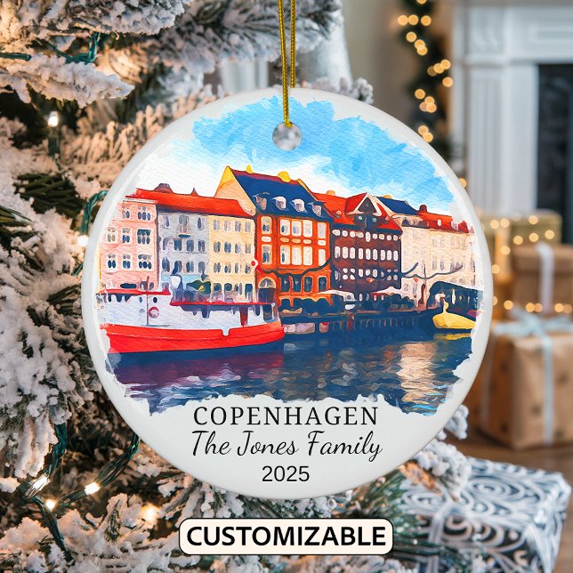 Personalized Oslo Ornament, Denmark Gift Ceramic Ornament (Creator Uploaded)