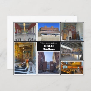 Personalized,  Oslo rådhus, Norway Postcard