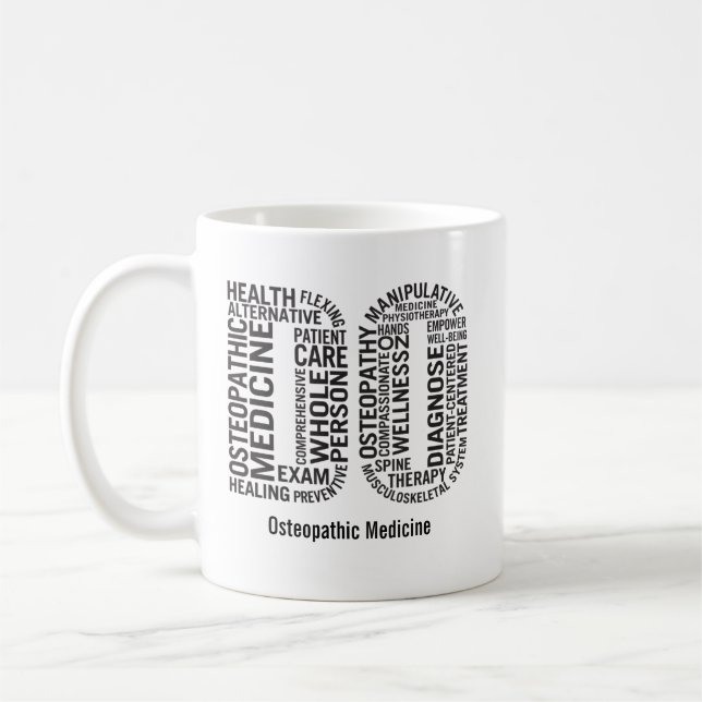 Personalized Osteopathic Medicine DO Osteopathy Coffee Mug (Left)