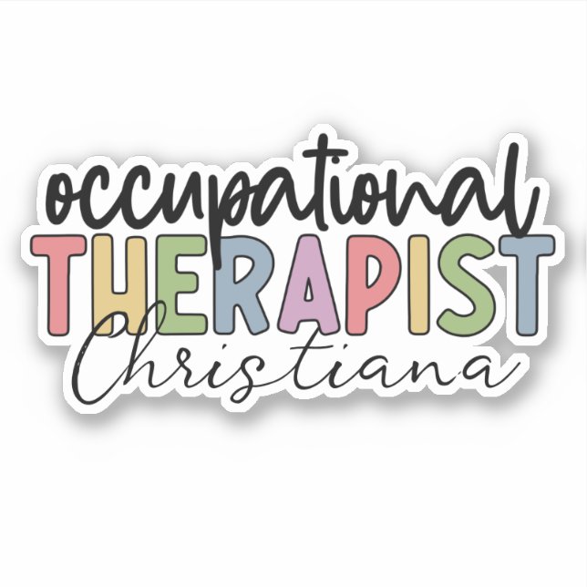 Personalized OT Occupational Therapist Sticker (Front)