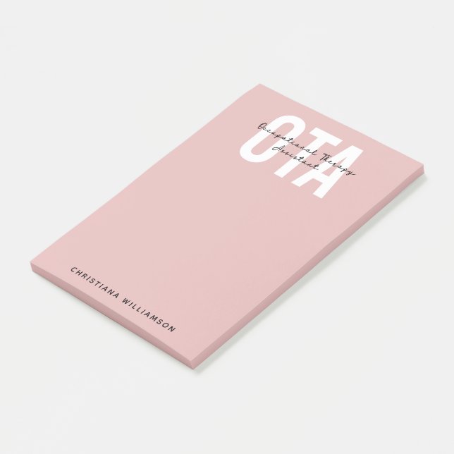 Personalized OTA Occupational Therapy Assistant Post-it Notes (Angled)