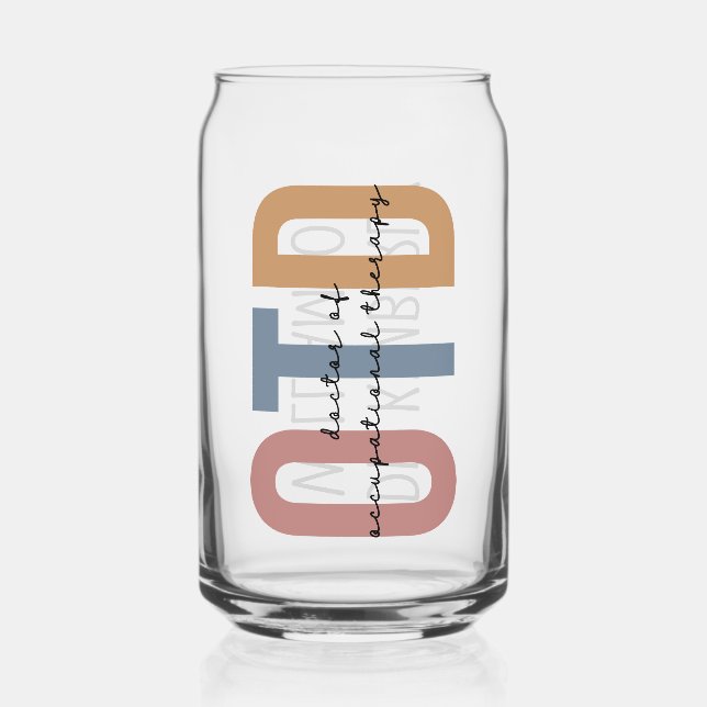 Personalized OTD Doctor of Occupational Therapy Can Glass (Front)