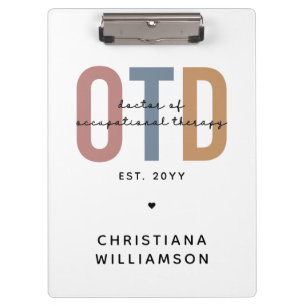 Personalized OTD Doctor of Occupational Therapy Clipboard