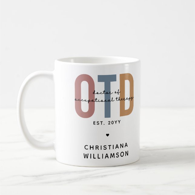 Personalized OTD Doctor of Occupational Therapy Coffee Mug (Left)