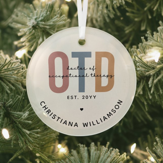 Personalized OTD Doctor of Occupational Therapy Glass Ornament (Insitu)