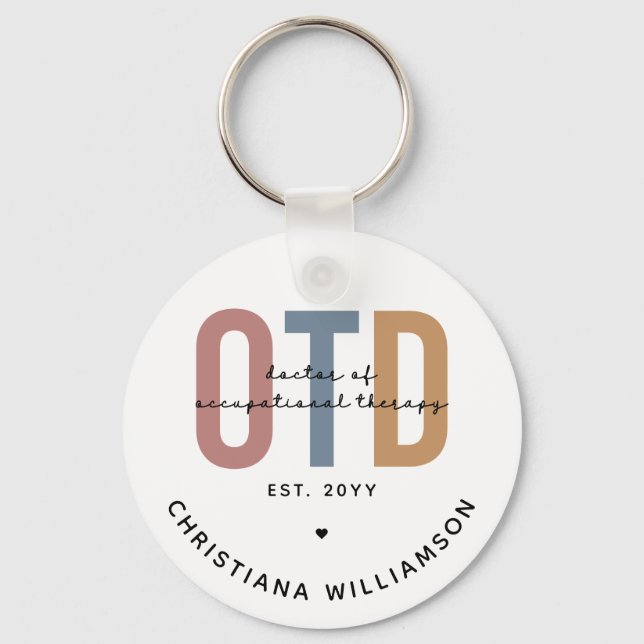 Personalized OTD Doctor of Occupational Therapy Keychain (Front)