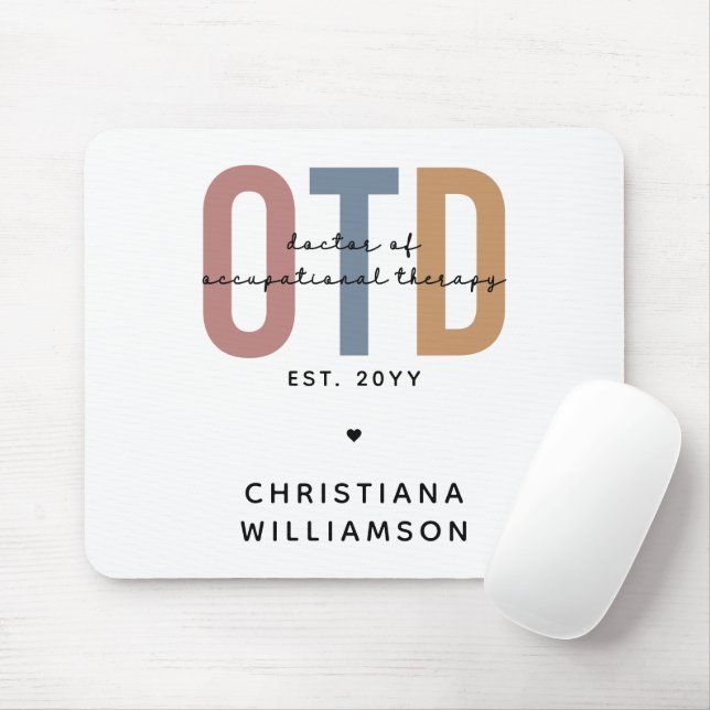 Personalized OTD Doctor of Occupational Therapy Mouse Pad (With Mouse)